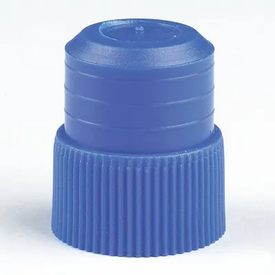 GLOBE SCIENTIFIC Cap: 16 mm Dia, Blue, Polyethylene, Unlined - Plug Caps