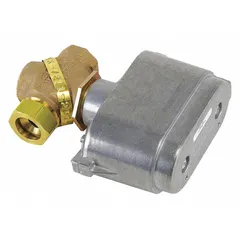 Hydronic globe valve for regulating water flow in HVAC heating and cooling loops. Suitable for commercial and industrial applications requiring precise flow control.