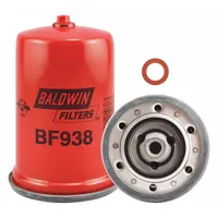 Cellulose spin-on fuel filter with integral gasket. Outside diameter 3 7/16 in, thread size 7/16"-20. Used in diesel fuel systems for filtration of contaminants