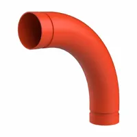 This 90° grooved pipe elbow is used to change flow direction in piping systems. It features a 2 in x 2 in pipe size and is designed for use with grooved-end pipe and couplings, providing a rigid or flexible joint. Suitable for industrial applications such as HVAC, fire protection, and process piping