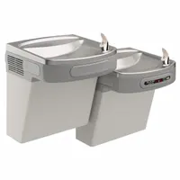 ELKAY Bi-Level Drinking Fountain: On-Wall, 25 5/16 in Ht, Sensor, 8 gph @ 50°F, Gray (MPN LZOSTL8LC)