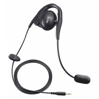 ICOM Earpiece: Fits Icom, Earbud, Push To Talk, Black, 1 Wires, Extended from Earpiece Mic - ICOM-Compatible Earpieces & Headsets