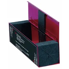 The 3M PT4SD is a square firestop passthrough for cables with a 3-hour fire rating. Overall dimensions are 4 in height, length, and width. It is used to maintain fire-rated integrity where cables penetrate walls or floors, helping contain fire and smoke. Mounting plates are not included.