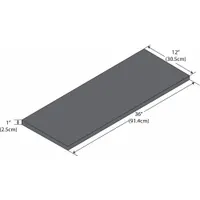 Shelf: 36 in Overall Lg, 12 in Overall Wd, 1 in Overall Ht, Phenolic, Black (MPN GRPS1236)