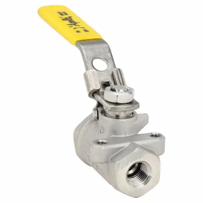 APOLLO 1/4 in Stainless Steel Manual Two-Way Ball Valve with Locking Lever - Stainless Steel Ball Valves