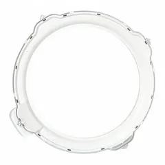 OEM tub ring for washing machines, seals the top of the outer tub assembly to prevent water leaks during wash and spin cycles. Helps secure the tub cover for proper machine operation in residential laundry appliances.