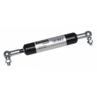 Traction pulling gas spring with 40 lbf force, M8 rod thread, and 10 3/64 in extended length. Includes elbow end fittings. Used for controlled pulling motion in applications such as hatch lifts, machine guards, and industrial covers