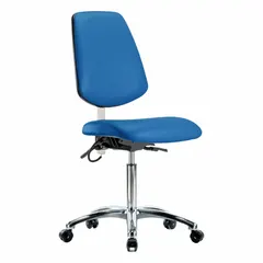 Vinyl ESD Task Chair, Armless, Blue, 18 1/2 in Seat Width, 17 in Seat Depth, 21 1/2 to 29 in Height Range