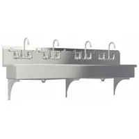 SANI-LAV Wash Station: 4 Stations, 8 in Bowl Dp, 80 in Bowl Lg, 16 1/2 in Bowl Wd, Faucet Included (MPN 58WFL)