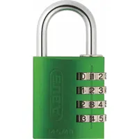 ABUS Combination Padlock: Scrolling Combo, Black, Aluminum, Std Shackle, Steel Shackle (MPN 97115)