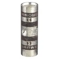 THOMAS & BETTS Open Barrel Splice: 2 AWG Wire Size, Brown Code, 1.25 in, Copper Barrel, 33 Die (MPN 54507)