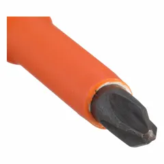 This #2 Phillips screwdriver features a long shaft and cushion grip handle. The insulation provides protection against accidental contact with live circuits. It is not ESD safe and not tether capable. Suitable for driving Phillips screws in electrical panels, junction boxes, and industrial equipment.