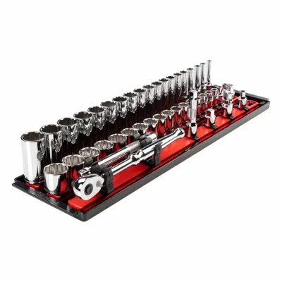 TEKTON Socket and Ratchet Set: 3/8 in Drive, 44 Piece, 12-Point, Metric - Metric Socket Sets with Drive Tools