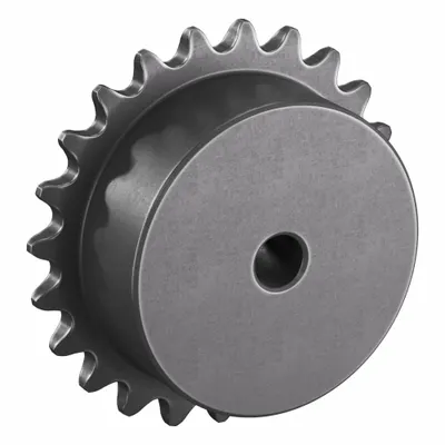 TSUBAKI Sprocket: One-Sided Hub, For Single Strands, 25, 23 Teeth, 1.836 in Pitch Dia - Size 25 Plain-Bore Roller Chain Sprockets