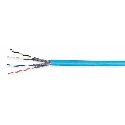 GENSPEED Category Cable: 1,000 ft Cable Lg, 24 AWG, Riser, Blue, PVC, Std, 2133496E - Category 5e Cable