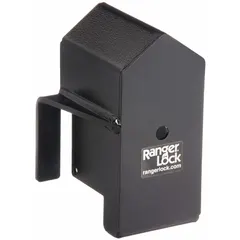 Steel guard designed to protect padlocks from physical attack, weather, and debris. Suitable for use with standard and long shackle padlocks in applications such as securing gates, lockers, or equipment enclosures. Measures 5 inches in length and 6 1/2 inches in width.