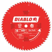 DIABLO Circular Saw Blade: 16 5/16 in Blade Dia., 60 Teeth, 0.11 in Cut Wd, 1 in Arbor Size, Framing (MPN D1660X)
