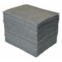 CONDOR Sorbent Pad: 106 1/2 oz Volume Absorbed Per Pad, 19 in x 15 in Pad Size (L x W), Gray, 100 PK