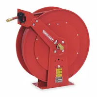 Spring Return Hose Reel: 75 ft (3/4 in I.D.), 3/4 in MNPT, 250 psi Max Op Pressure, Red (MPN D83075 OLP)