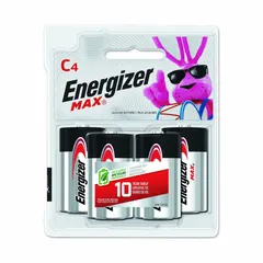 C-size premium alkaline battery delivering 1.5V DC. Part of the Max series, supplied in a 4-pack. Suitable for moderate-drain devices such as flashlights, radios, and portable instruments in maintenance and inspection tasks.