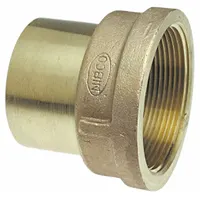 Cast bronze sweat adapter for transitioning from 1/2 inch CTS copper tube to 1/4 inch female NPT pipe threads. Type FTG x FNPT. Used in plumbing and hydronic systems for connecting copper tubing to threaded components