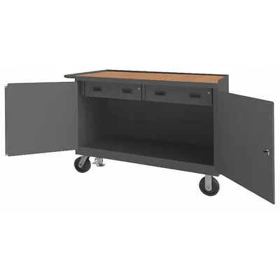 DURHAM MFG Mobile Cabinet Bench with Drawers - Mobile Cabinet Benches with Drawers