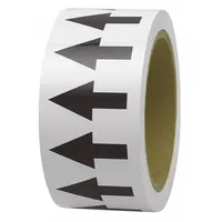 Arrow Tape: White, Black, 1 in Wd, 108 ft Roll Lg, Polyethylene, 1 in Roll Wd, 1,296 in Lg (MPN PMA159)