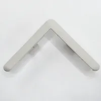 End cap for 135° angle corner guards. Made of PETG in Driftwood color. Leg width 3 in, overall height 1/4 in. Clips onto compatible corner guard profiles to provide a finished end. Used in commercial and healthcare wall protection systems