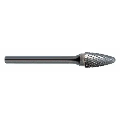 CLE-LINE Double-Cut Ball-Nosed Tree Bur, SF-6, 5/8" x 1" Head, 1/4" Shank - Double-Cut Ball-Nosed Tree Burs
