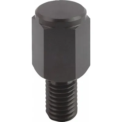 KIPP Positioning Foot w/Flat Face: External Threads, Flat, Steel, M12 Thread Size - Positioning Feet with Wear-Resistant Flat Face