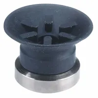 SMC Vacuum Pad: Flat with Ribs, w/o Adapter, 16 mm Pad Dia, NBR, Black, 50A, 12.5 mm Pad Ht (MPN ZP16CN)