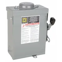 SQUARE D Safety Switch: Fusible, 30 A, Three Phase, 240V AC, Galvanized Steel, Indoor/Outdoor (MPN D321NRB)