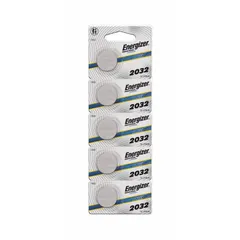 Disposable 2032-size lithium/manganese dioxide coin cell battery delivering 3V DC with 254 mAh capacity. Suitable for powering small portable electronics such as key fobs, remote controls, medical devices, and calculators.