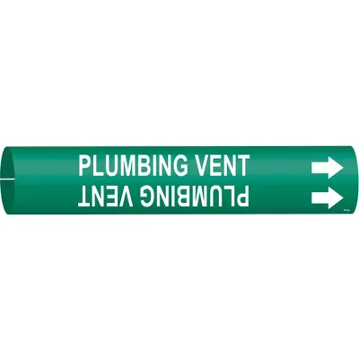 BRADY Plumbing Vent Snap-On Pipe Marker - Plumbing Vent Snap-On Pipe Markers