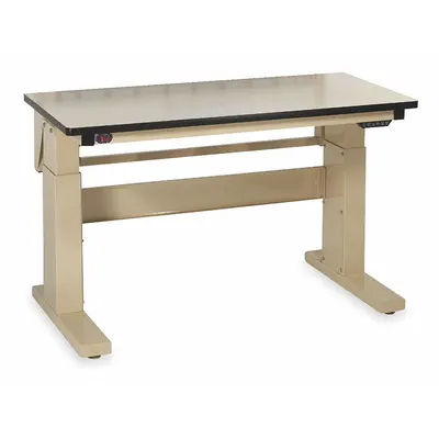 PRO-LINE Workbench: Adj Ht, Laminate, 60 in x 30 in, 1,000 lb Overall Load Capacity - Open-Base Workstations