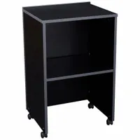 OKLAHOMA SOUND Lectern: Black, Laminate, 33 3/4 in Overall Ht, 21 1/8 in Overall Wd, Mobile (MPN 112-BK)