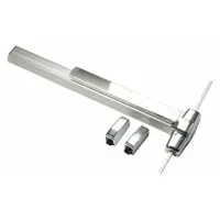 Surface-mounted vertical rod exit device with touchbar for doors up to 4 ft wide. Constructed of aluminum. Provides vertical rod latching for reliable egress in commercial and industrial applications