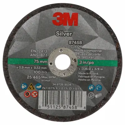 3M Silver Series Cool-Cutting Cut-Off Wheel - Cool-Cutting Cut-Off Wheels for Carbon & Stainless Steel