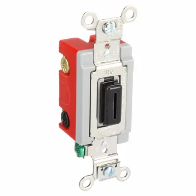 HUBBELL Wall Switch: Locking Switch, Single Pole/Double Throw, Momentary, Black - Locking Wall Switches