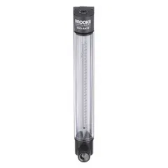 Variable-area flowmeter with scale display for measuring flow of air and compressed gas. Panel-mount, vertical orientation, FNPT connections. Accuracy +/-3%, Viton seals and O-rings, includes flow rate adjustment knob. Measures in liters.