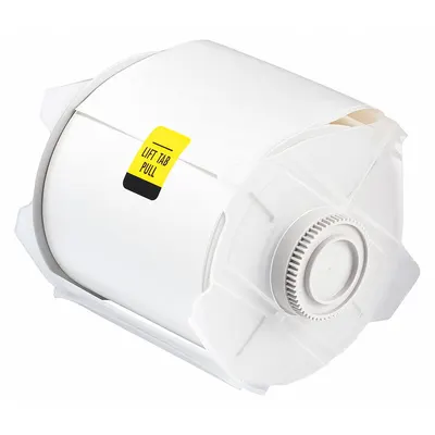 BRADY Continuous Label Roll, Polyester, White Gloss, Outdoor, 4 1/4 in x 100 ft - Brady Thermal Transfer Continuous Label Rolls