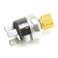 This high pressure switch is a replacement HVACR control for precision cooling systems. It monitors refrigerant pressure and shuts down the compressor if pressure exceeds safe limits, protecting equipment from damage. Used in applications where maintaining stable cooling is critical.