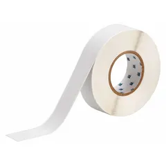Black-on-white continuous label roll for wire identification. Suitable for 28 AWG to 20 AWG wire gauge. Compatible with i5100 printer series and requires R4307 ribbon. Used for permanent marking of wires in electrical panels, cable assemblies, and maintenance applications.