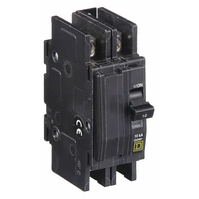 SQUARE D Miniature Circuit Breaker: 10 A, 120/240V AC, Single Phase, 10kA at 120/240V AC - QOU Series, Unit-Mount Square D Miniature Circuit Breakers