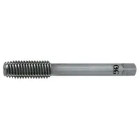 This thread forming tap creates internal threads by cold-forming, displacing material to produce stronger threads without chips. Designed for aluminum and non-ferrous materials, it features a bottoming chamfer for threading to the bottom of blind holes. The M10x1.25 metric thread with RH7 / 6H tolerance ensures precise fit. Common in automotive, aerospace, and general manufacturing applications