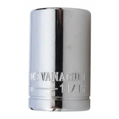 This half drive socket is sized at 11/16 inch for use with compatible power tools. It is designed for fastening or loosening 11/16-inch fasteners in industrial maintenance and repair applications.