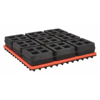 MASON Vibration Isolator Pad: Neoprene, Waffle Pad Top, 10 in Lg, 10 in Wd, 1 1/4 in Ht, Smooth