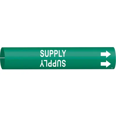 BRADY Supply Snap-On Pipe Marker - Supply Snap-On Pipe Markers
