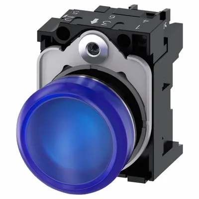 Siemens Pilot Light: 22 mm Panel Mounting Size, Blue, LED - LED Pilot-Lights