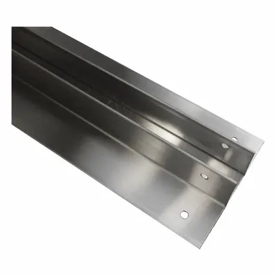 HADRIAN Screen Channel: Stainless Steel, Stainless Steel, 47 in Overall Ht - Brackets, Alcove Clips & Channels for Bathroom Partitions